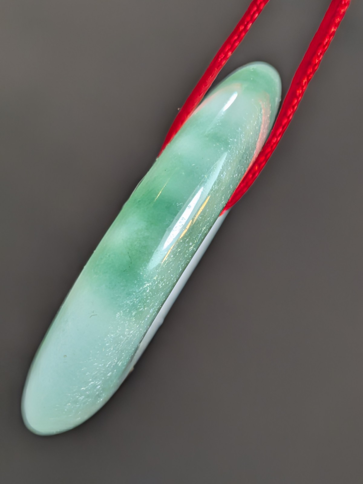 NOS Chinese Myanmar Jadeite Jade Donut Pendant Ping An Kou 1980-2000 Ships US