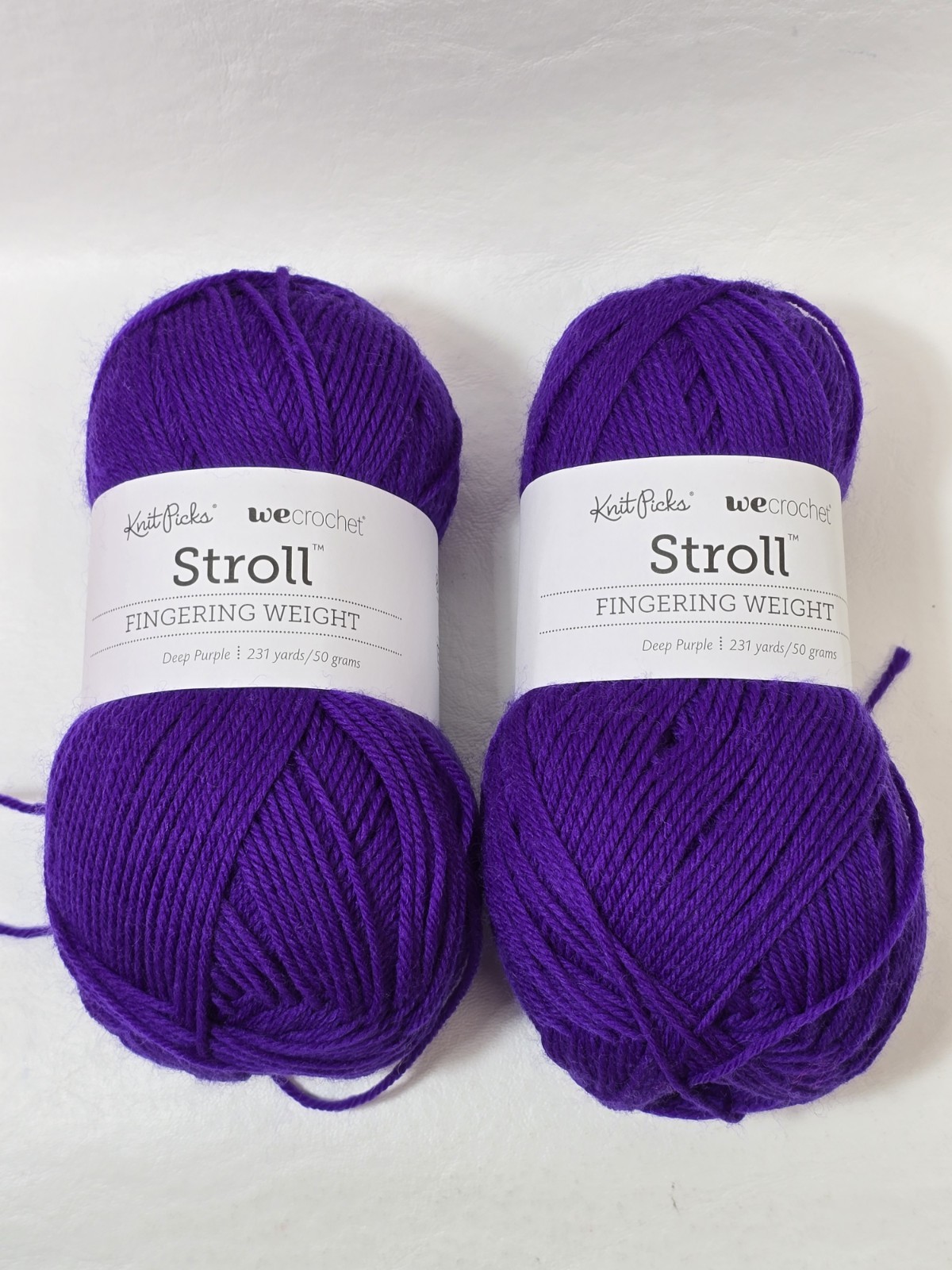 Deep Purple Knit Picks Stroll Fingering yarn lot of 2 Merino/Nylon 50g/231y