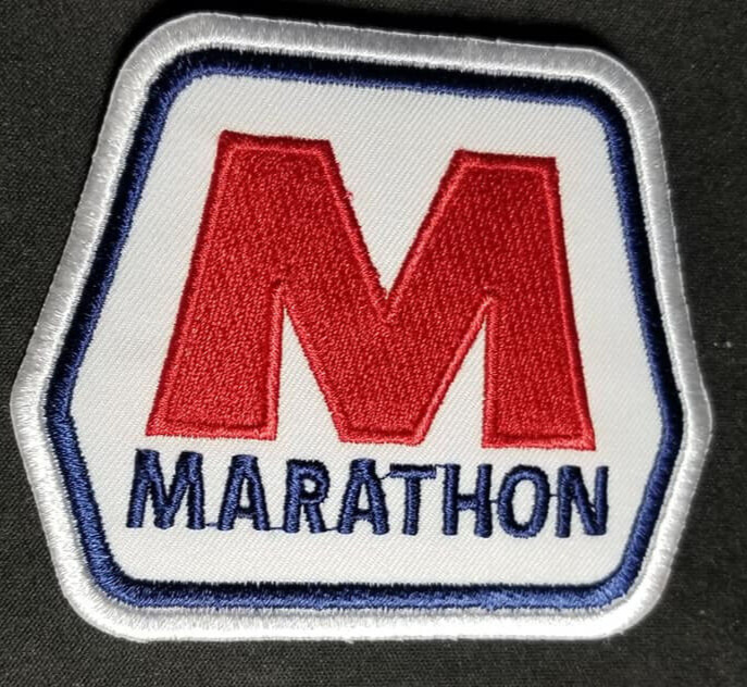 Marathon Embroidered Patch approx 3X3.5″