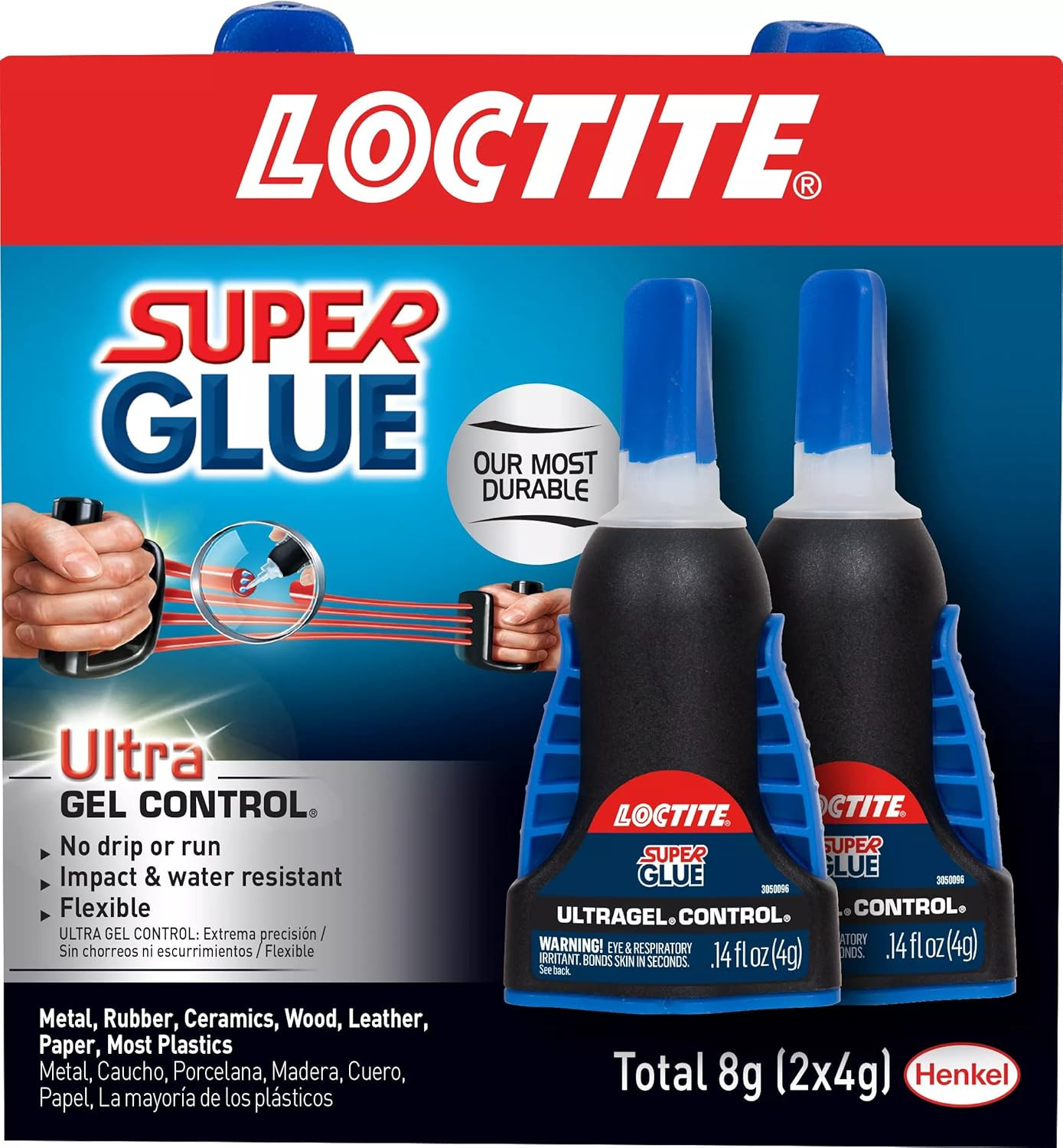 Cyanoacrylate Adhesive Gel 0.14 Oz 2 Pack Plastic Wood Metal Crafts Instant Dry