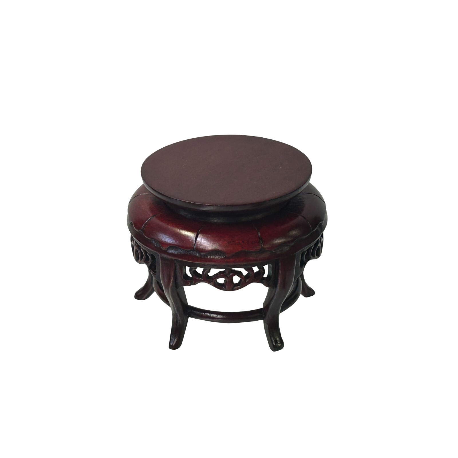 3″ Oriental Reddish 5 Legs Round Wood Stand Riser Easel st1071