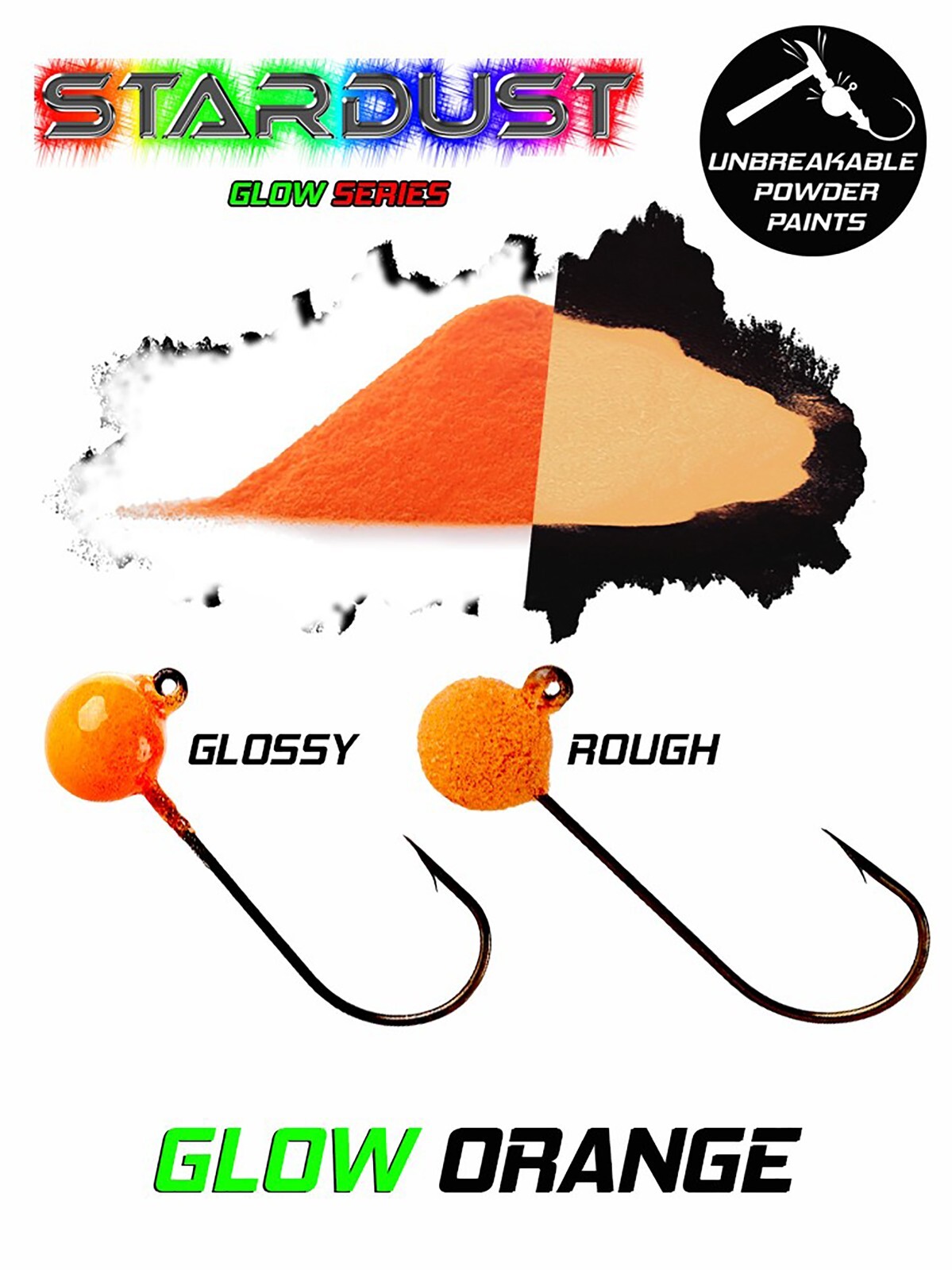 Stardust Plastic Coating Powder for Fishing Weights Color: Glow Orange