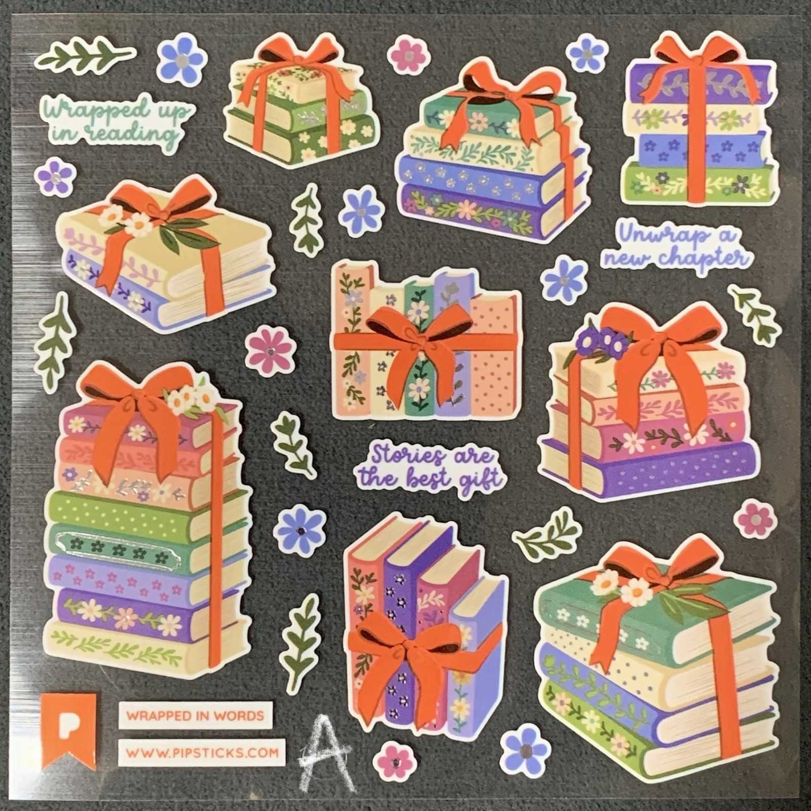 Pipsticks “Books + Coffee” (Oct. 2025) Sticker Sheets (4x4in)