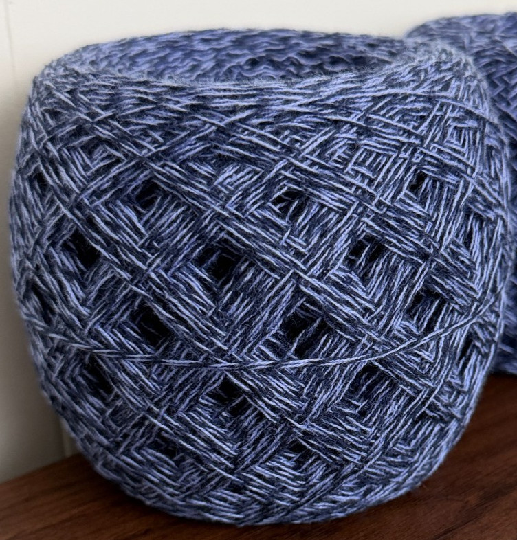 Reclaimed 100% Cotton Sport Yarn 619 Yds Blue Marl 226g (2 Cakes)