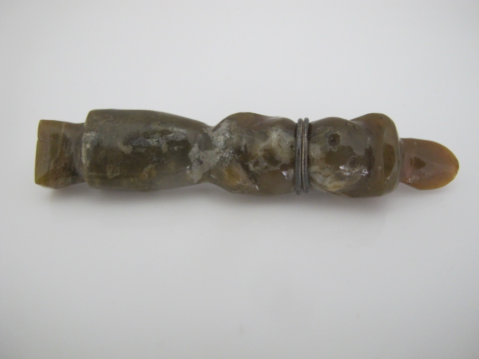 CHINESE Small Carved JADE Green Stone FIGURATIVE Amulet Pendant Figurine