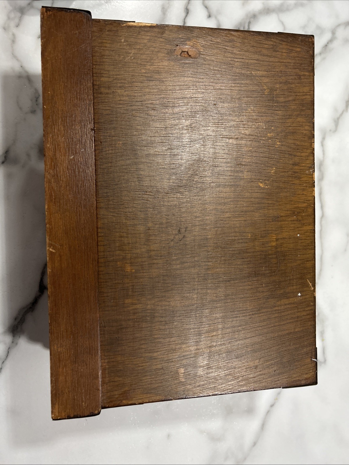 VTG CHINESE ASIAN WOOD & BRASS JEWELRY BOX CHEST 2 TURTLE WOOD DOORS & 6 DRAWERS