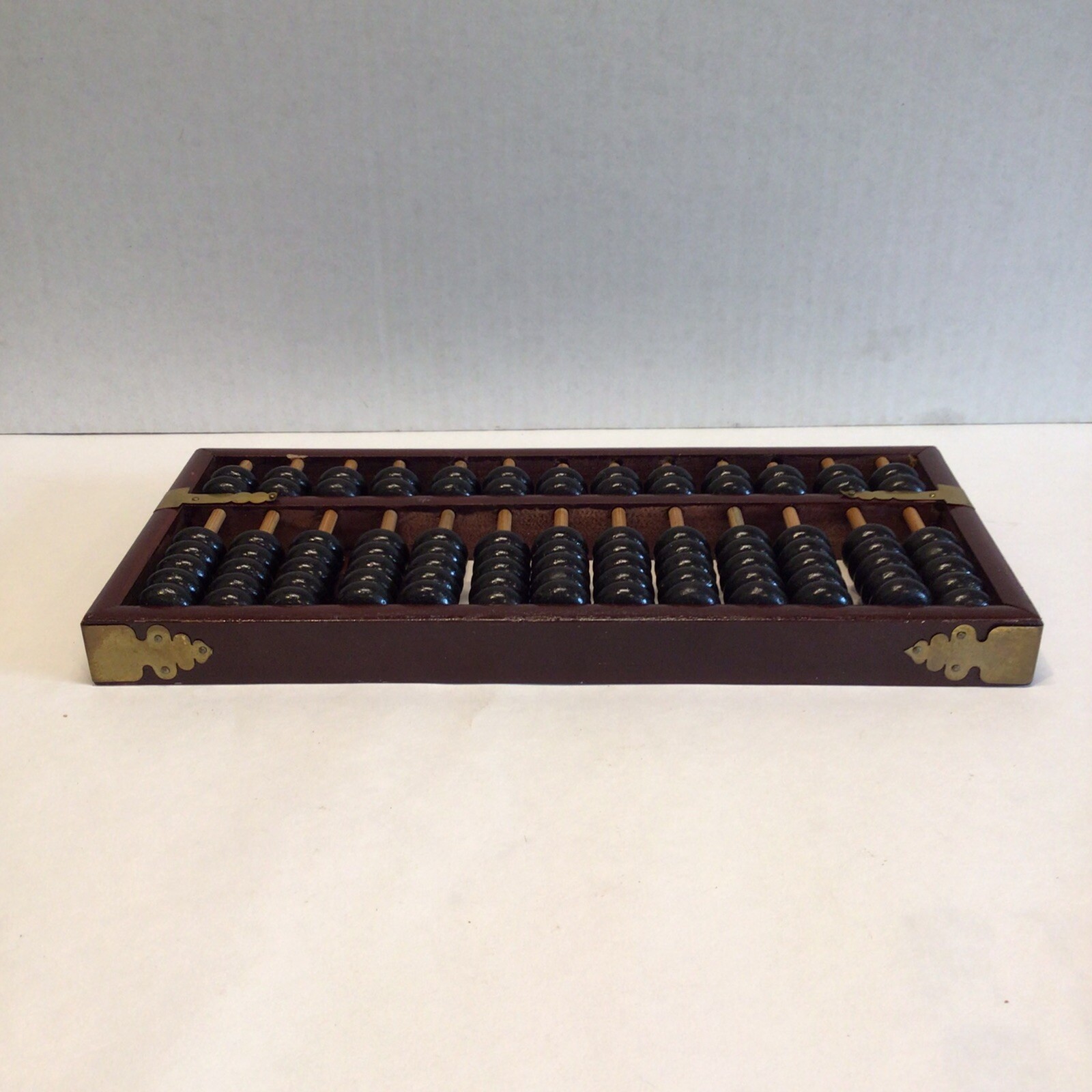 VINTAGE PEONY BRAND ABACUS WOOD & BRASS PEOPLE’S REPUBLIC OF CHINA