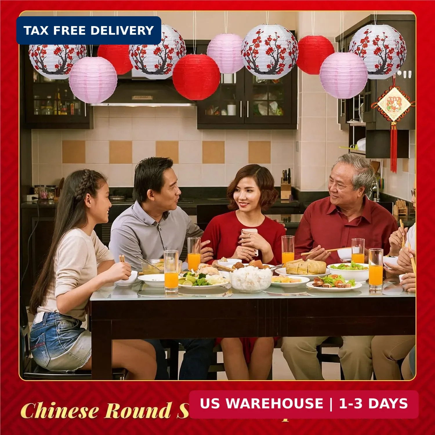 Mudder 20 Pieces Chinese Japanese Paper Lanterns Includes Cherry Flowers Paper L
