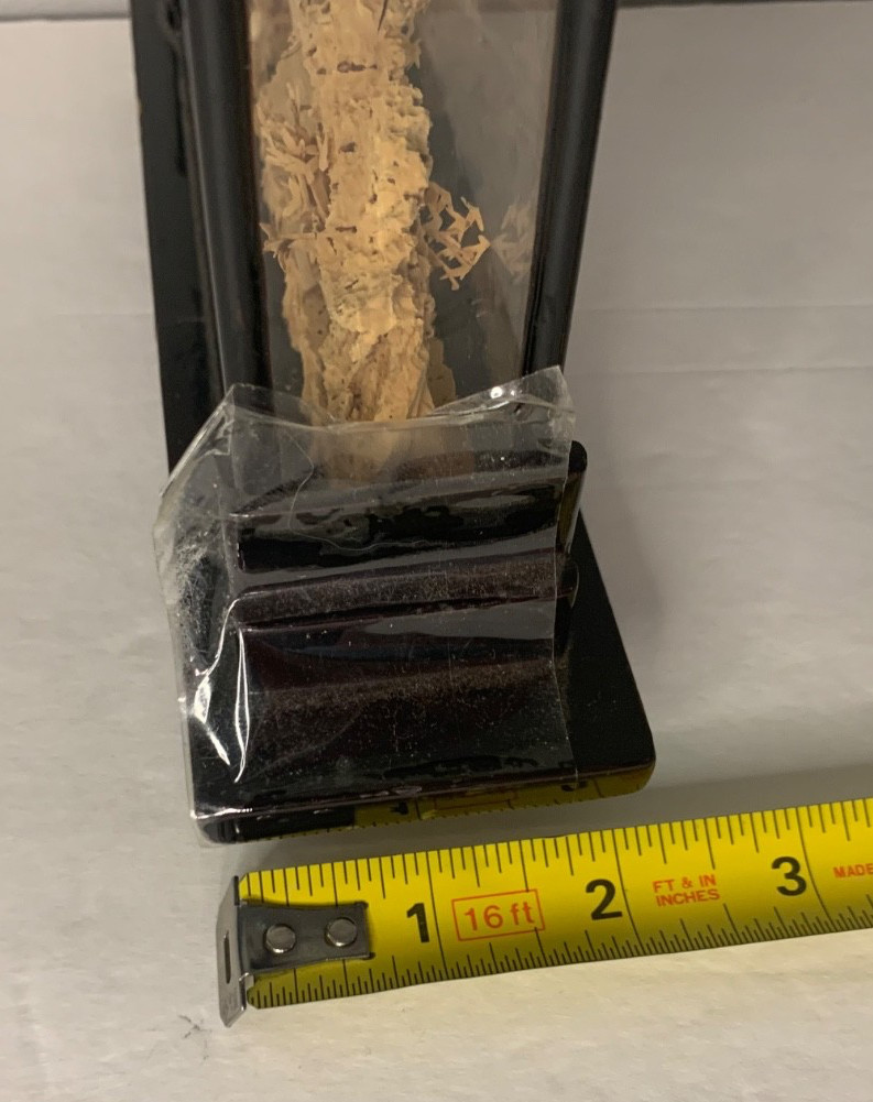 Vintage Asian Cork Diorama Art Pagoda Trees Hand Carved Glass Frame- See Details