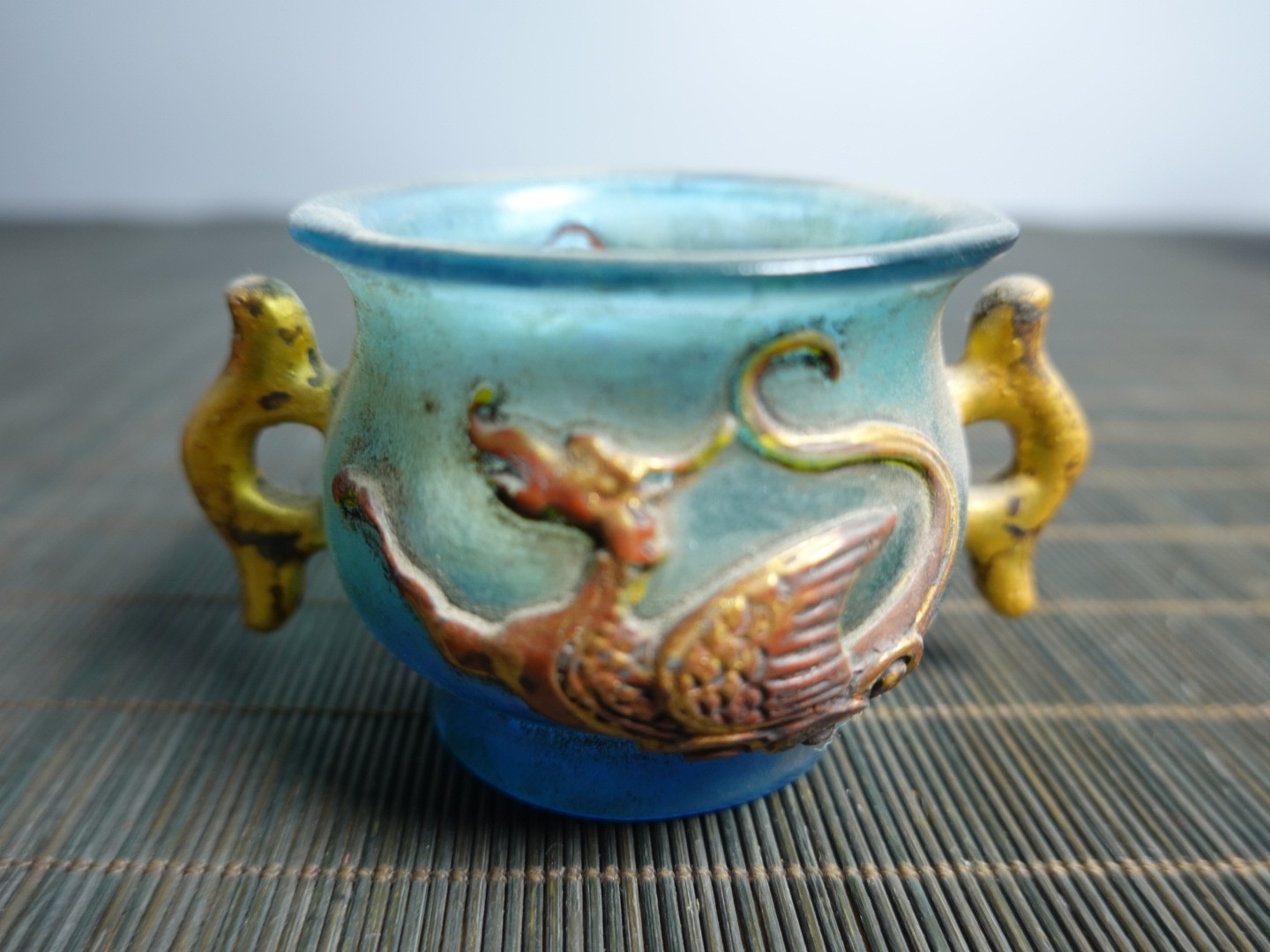 3.1″ Collect China Coloured Glaze Painted Animal Beast Incense Burner Censer