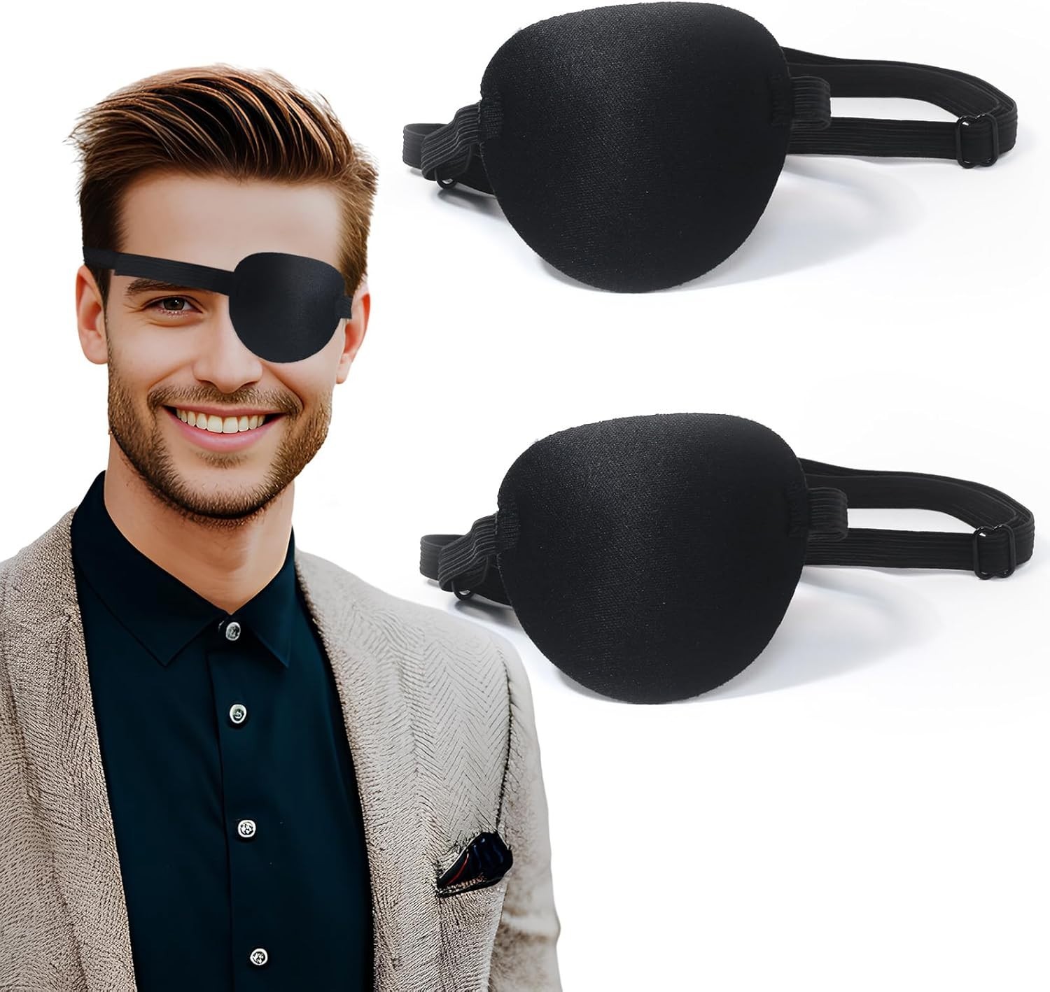 Adult Adjustable Eye Mask – Full Coverage, Reusable Eye Patches for Daily Use