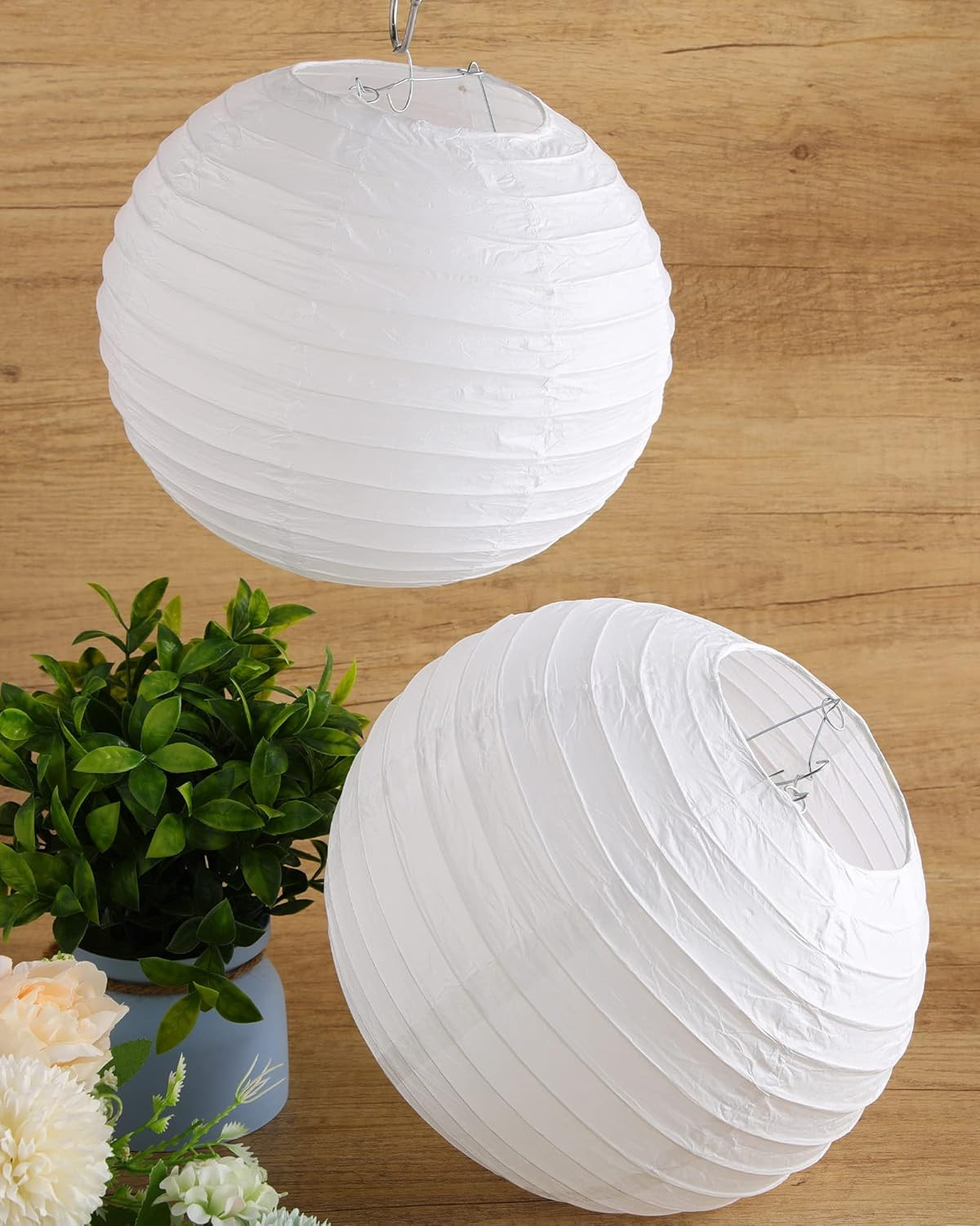 30 Pack White Chinese Japanese Paper Lanterns Decorative Hanging round Paper Lan