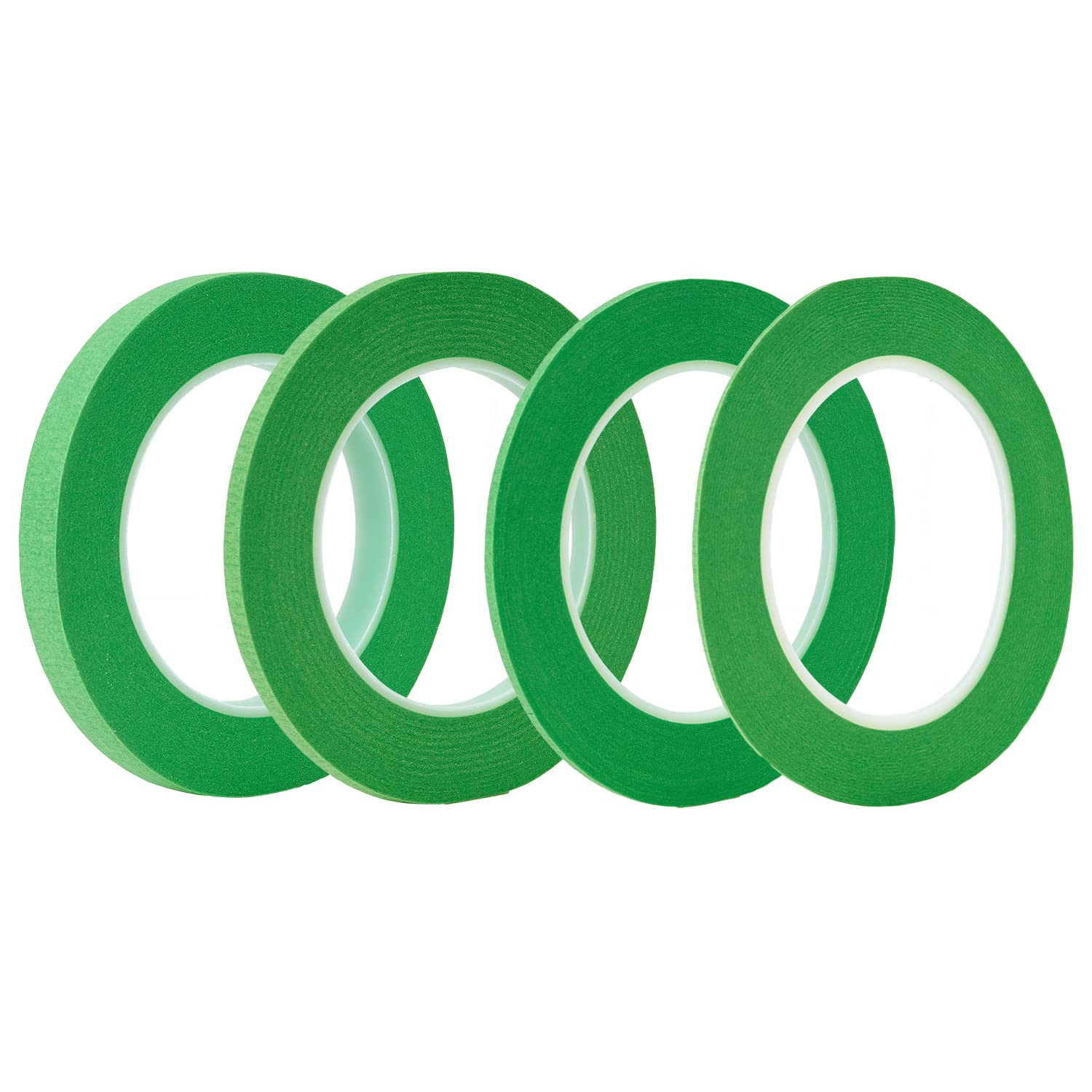 4 Rolls Fine Line Tape(Green), Fineline Masking Tape in 1/16, 1/8, 1/4 and 1/2 I