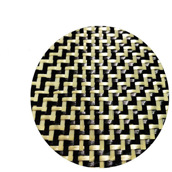 Yellow Aramid Carbon Fiber Blended Fabric mixed cloth W Weave 100*50CM