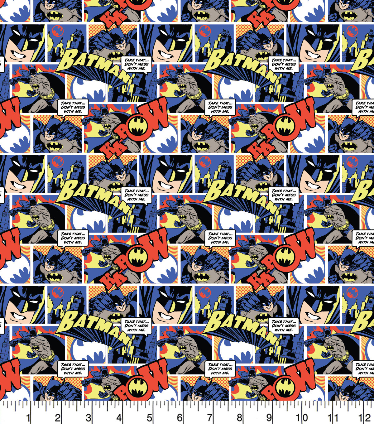 Batman Cotton Color Pop Comics Fabric 1/4YD 9″X44″ 100 Cotton + Elastic