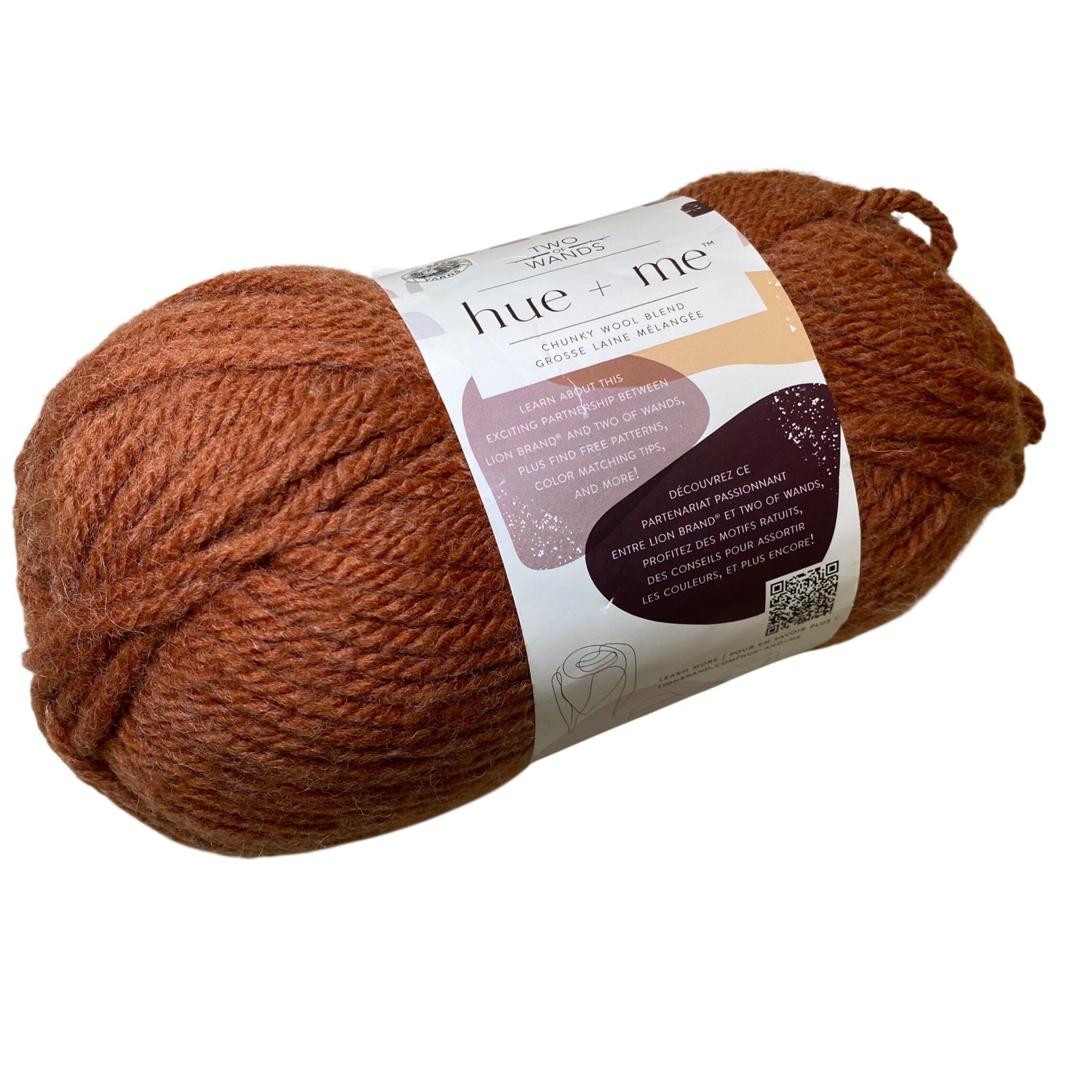 Lion Brand Two of Wands Hue + Me Saffron Bulky Wool Blend Yarn 1 Skein