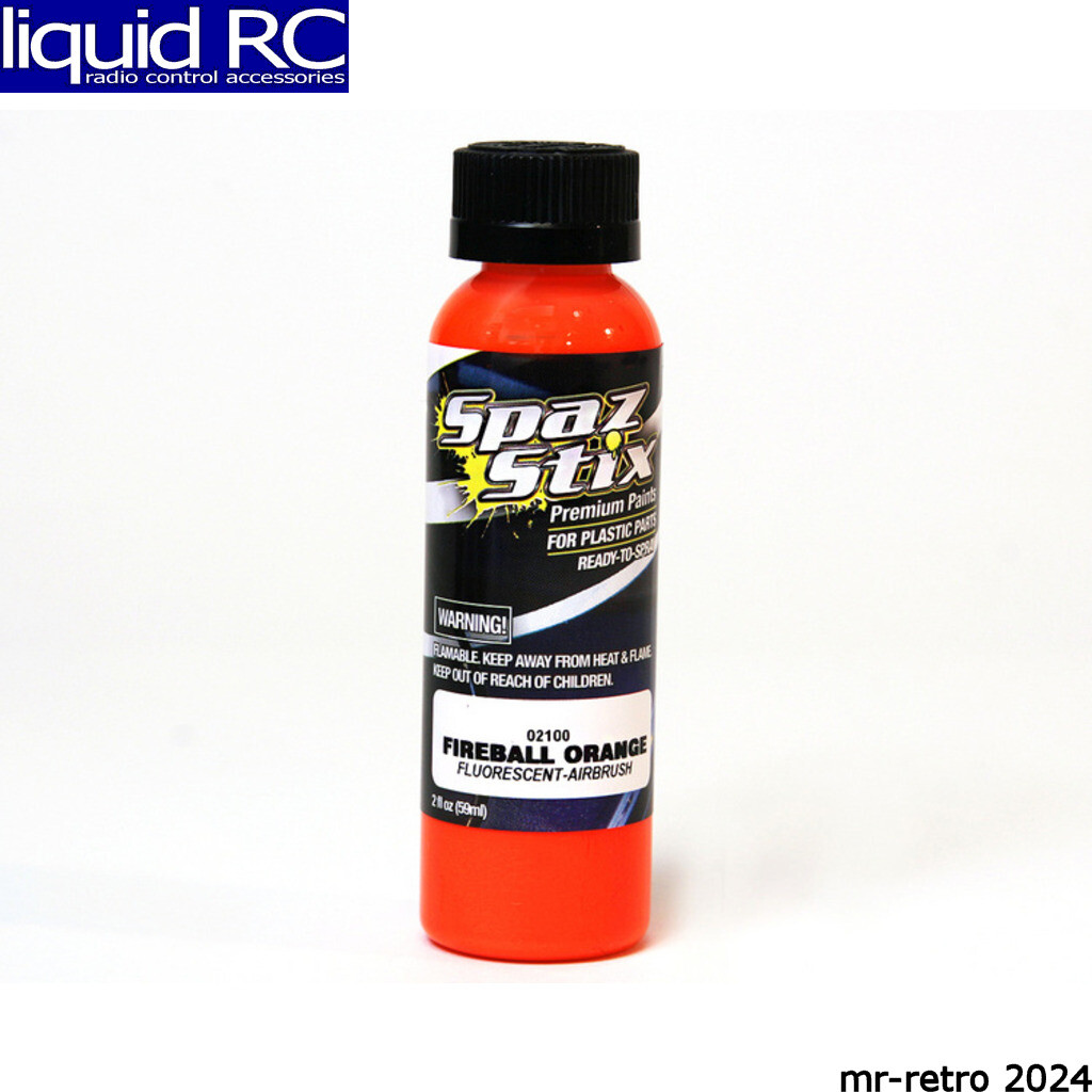Spaz Stix 02100 Fireball Orange Fluorescent Airbrush Ready Paint 2oz