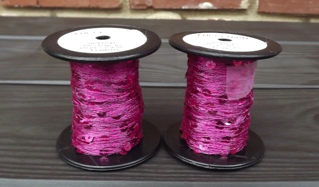 Lucci Yarn Style #105, poly chain with pailettes, 100 yards/25 gr. – 2 spools