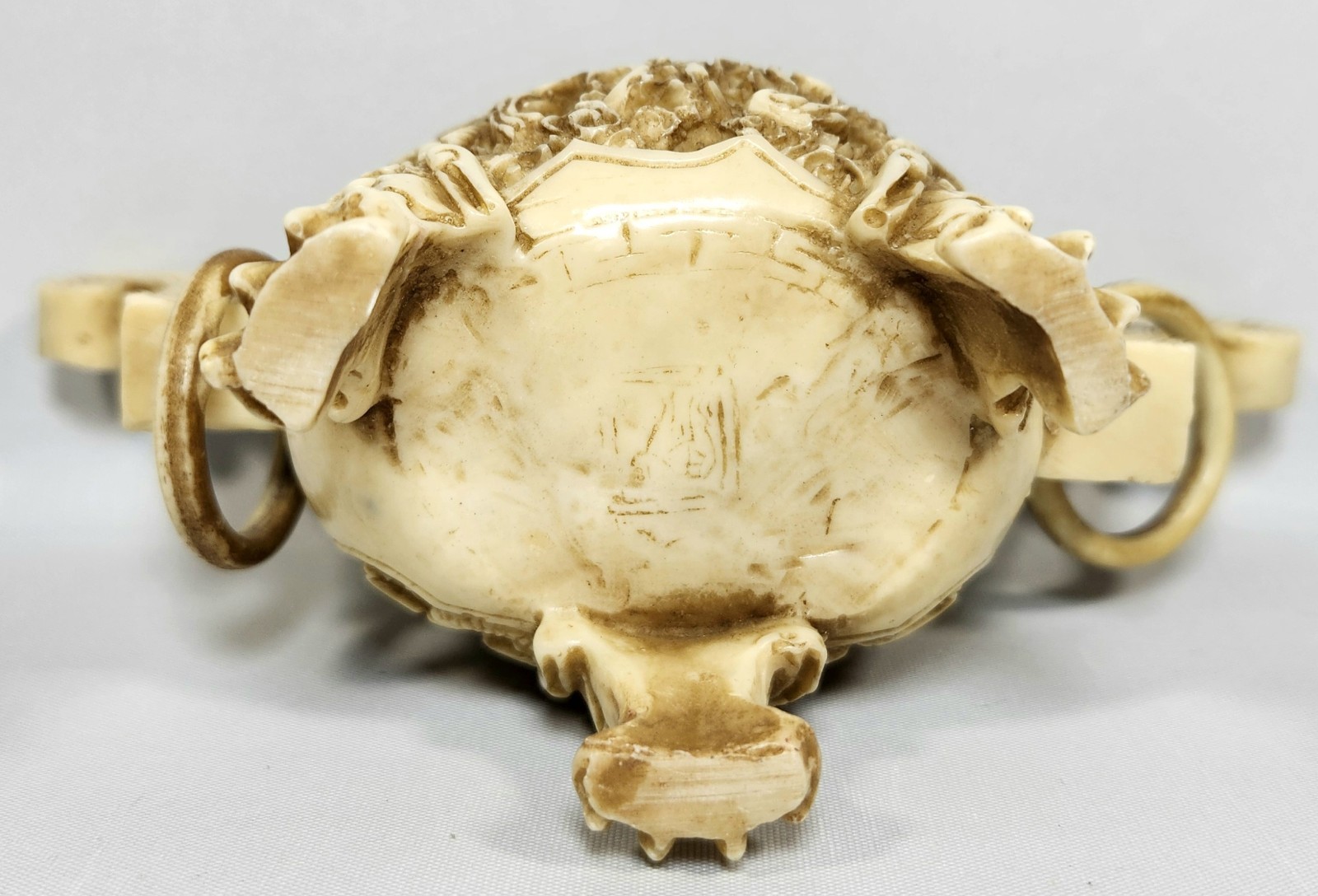 Vintage Chinese Dragon Carved Incense Burner with Lid | Resin? 5.5″
