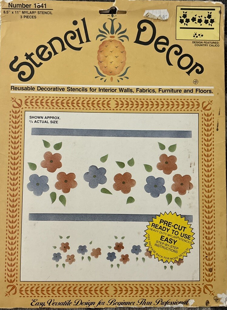 Vintage Plaid Enterprises Inc. Stencil Decor No. 1841 Country Calico 8.5″x11″