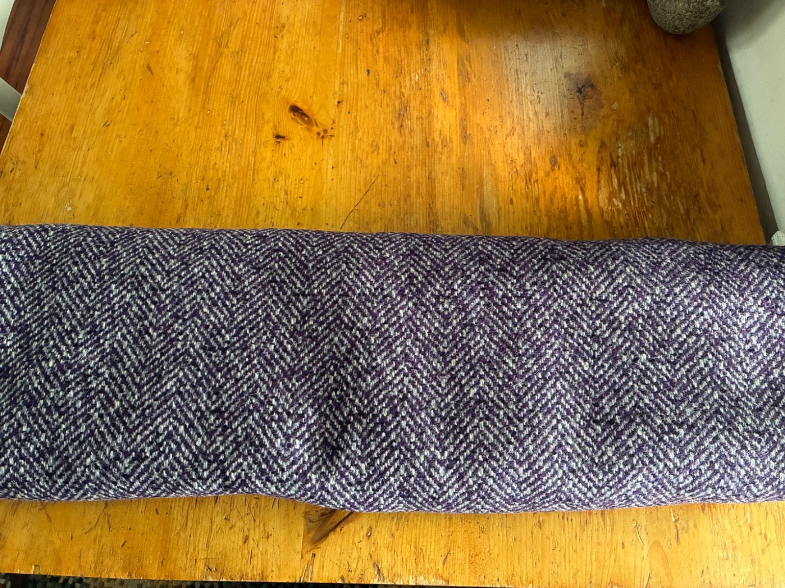 $30- 2Yards + 12 inch, Purple/Black Wool Blend, For Jacket,Skirts, Upholstery