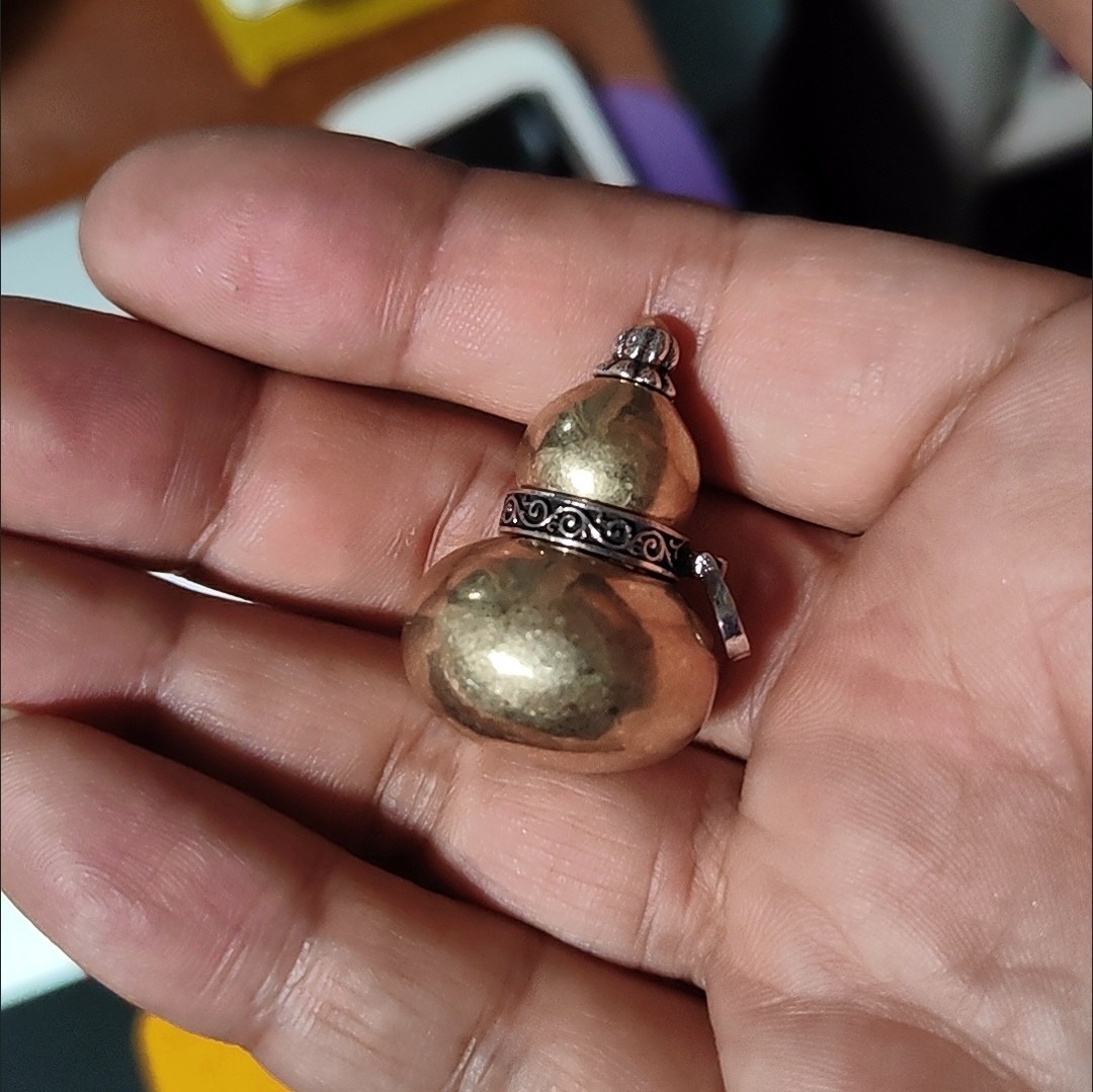 New Brass Gourd Pendant Handheld Ornament Car Bag Hanger 3cm Lucky Decor