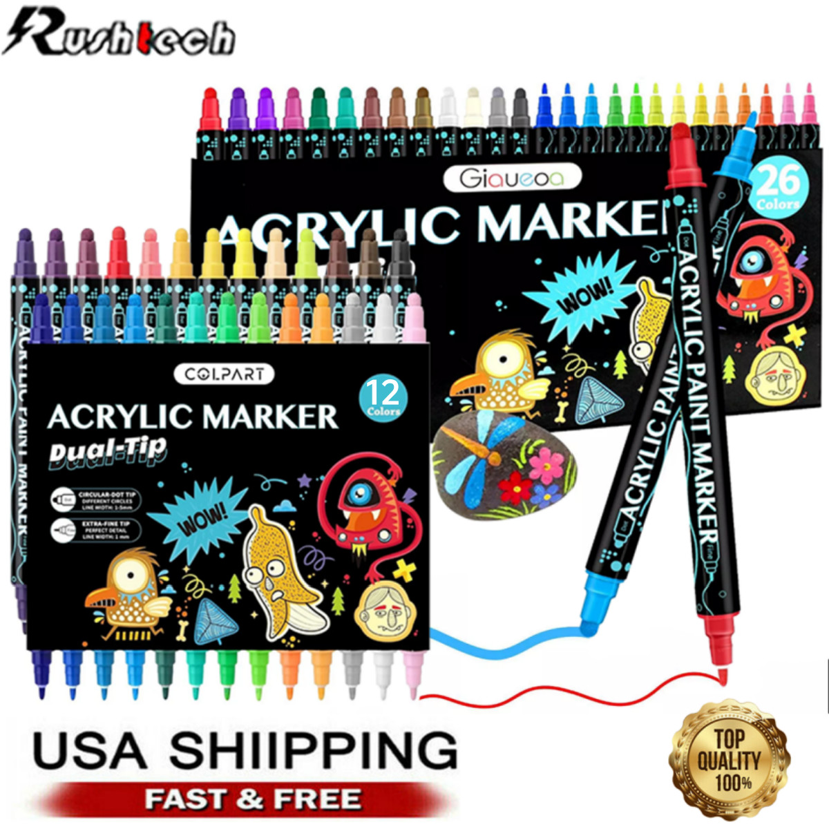 26 Waterproof Permanent Paint Marker Pen Car Tyre Tire Tread Rubber Wood Metal