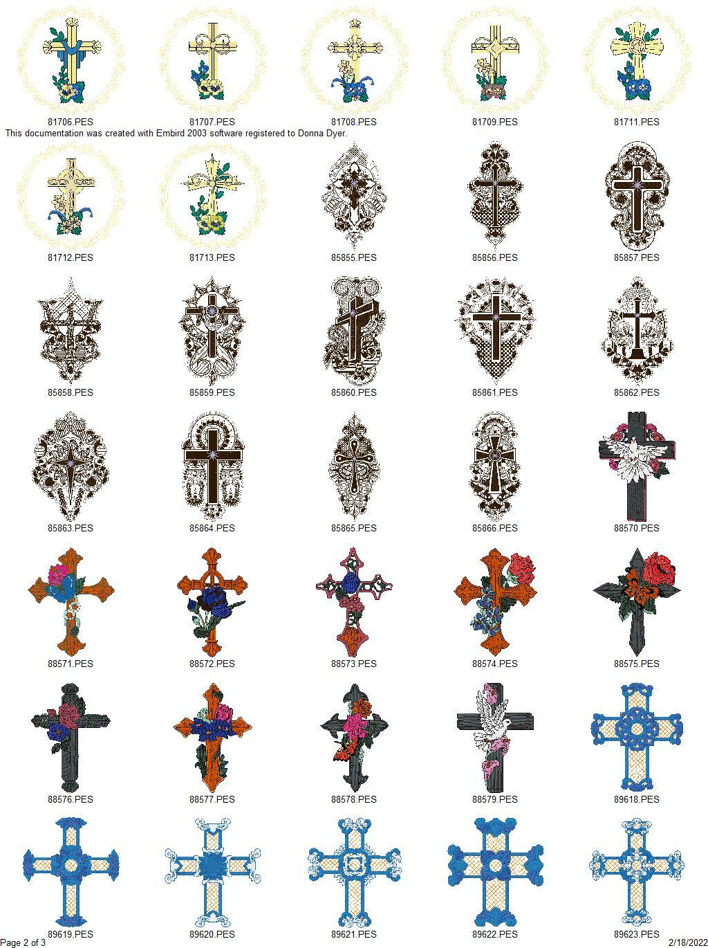 97 EASTER CROSSES COLLECTION EMBROIDERY MACHINE DESIGNS PES JEF HUS