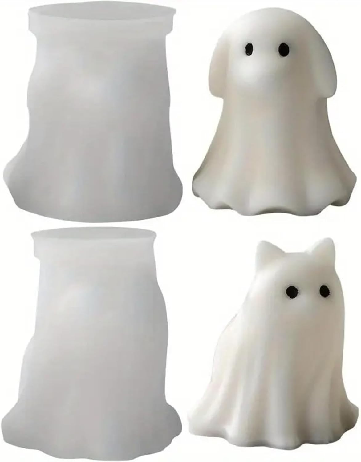 🔥Halloween Ghost Silicone Mold Set, DIY Candle Making Molds with Cat and Dog🔥