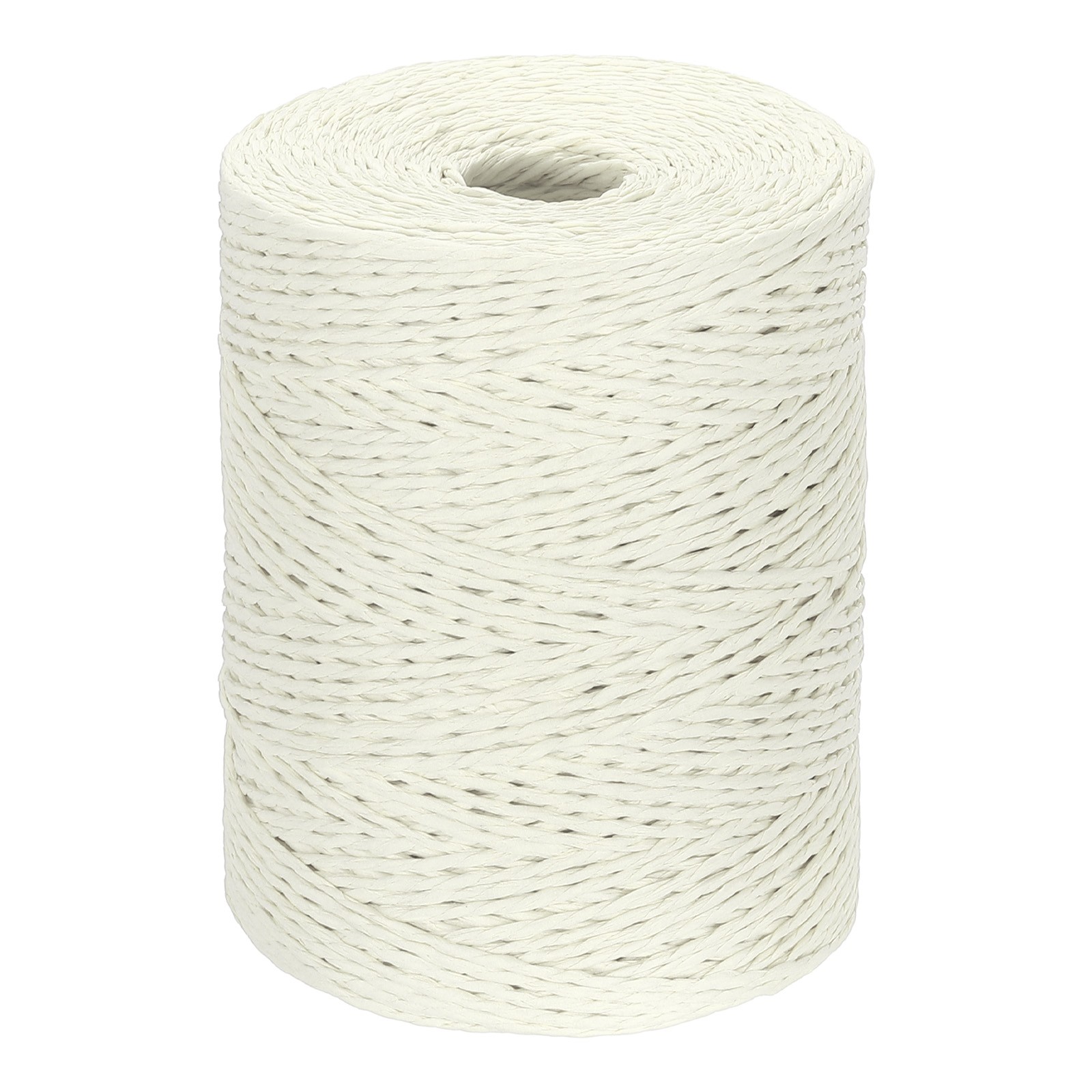 Natural Cotton Raffia Yarn 328Yard Craft Raffia Ribbon Crochet Yarn Milk White
