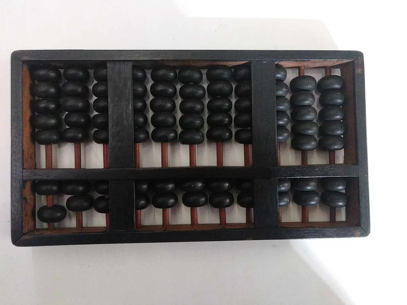 Vintage Wood Abacus 9 x 5 – 11 rows Chinese Brass Wood VINTAGE