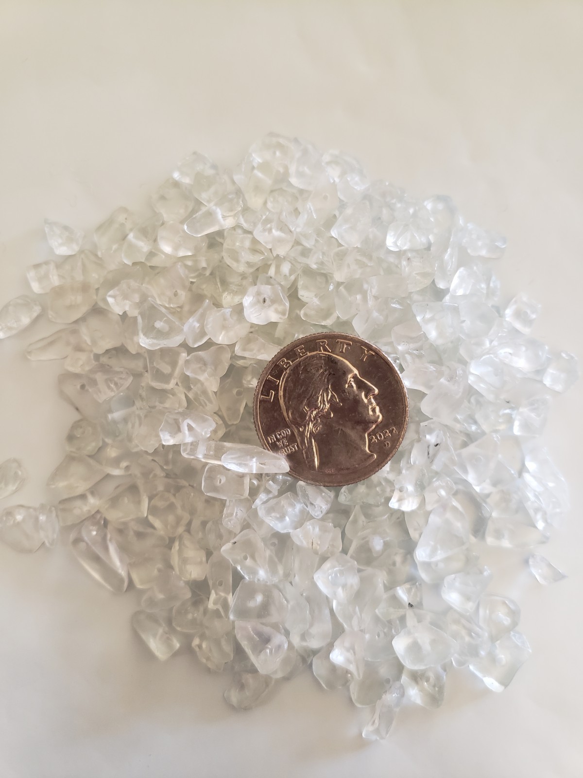 Clear Quartz Beading Chips 2 Oz Bag (A5)