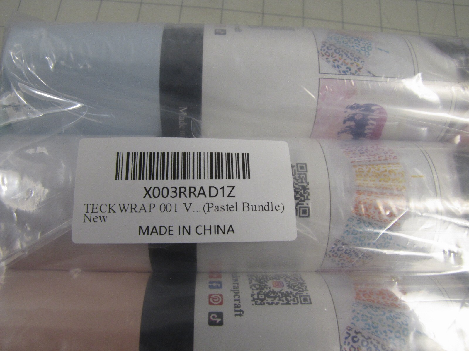 Teckwrap Craft Vinyl 12″x36″ 5- Color Rolls + Transfer Tape Pastel Bundle NEW