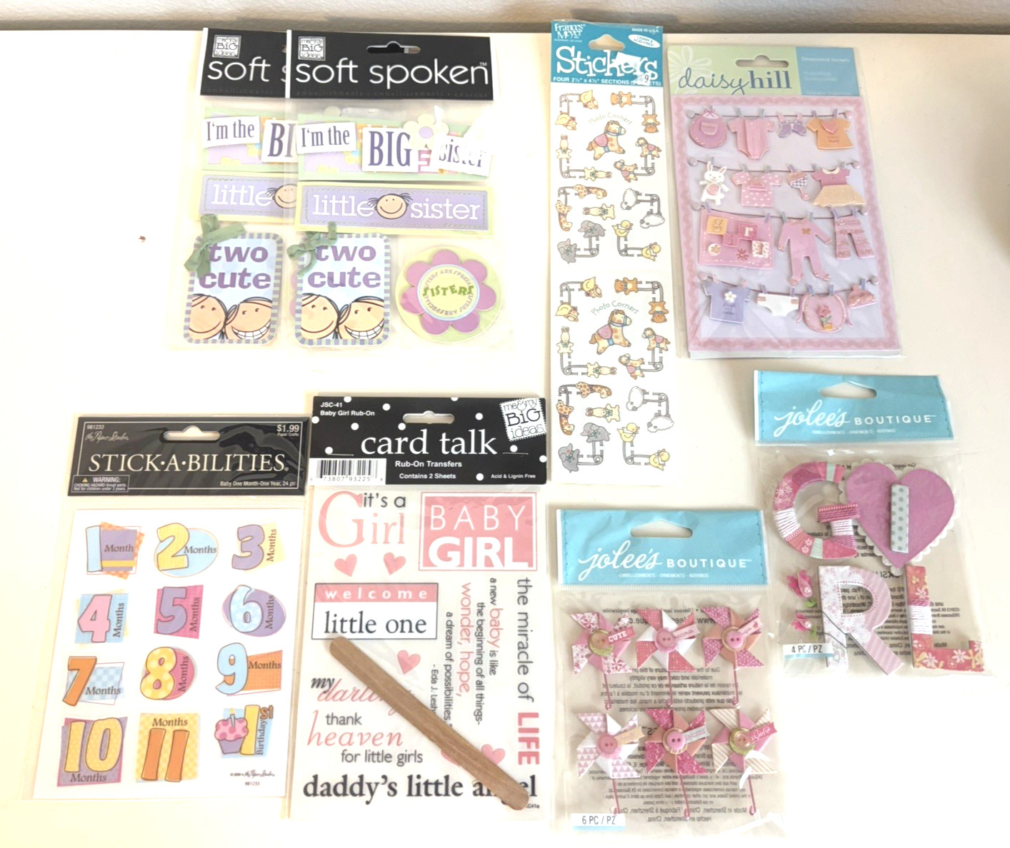 8 packs NIP FRANCES MEYER JOLEE’S BOUTIQUE It’s a girl! Baby Shower Theme pink