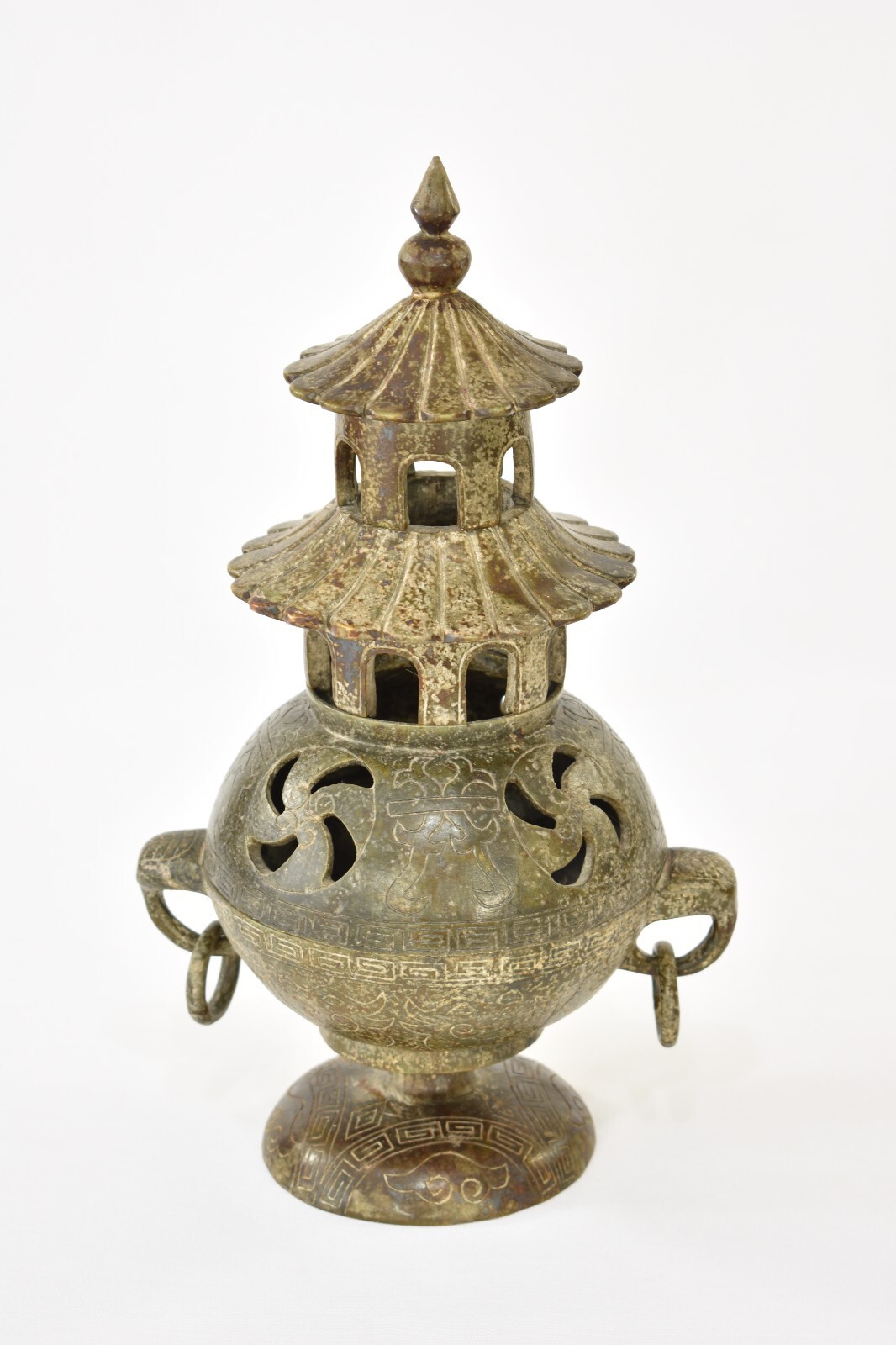 Asian Chinese Jade / Stone Carved Incense Burner