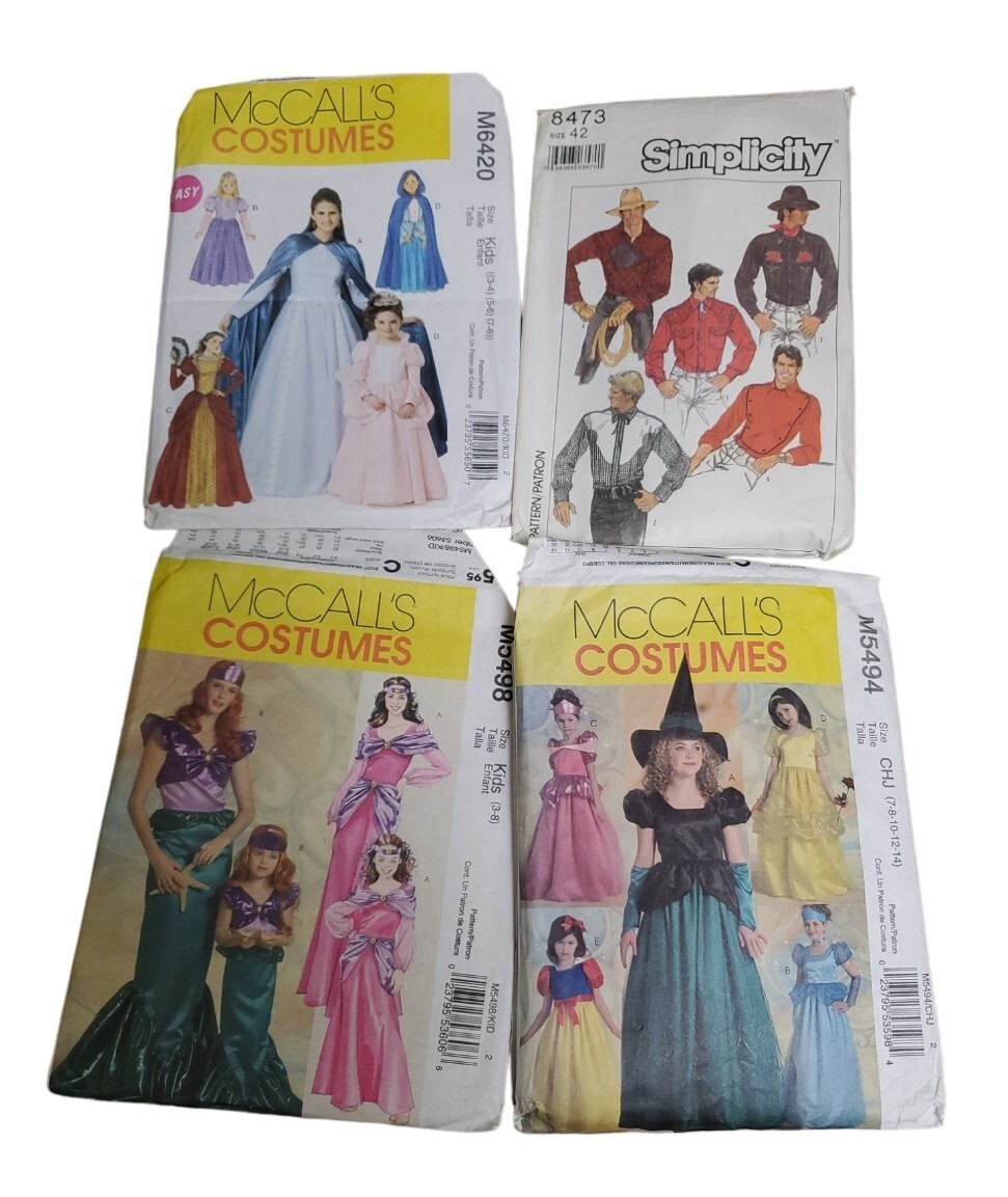 Mccalls Simplicity Costume Patterns Size Style Varies Lot 4 Halloween