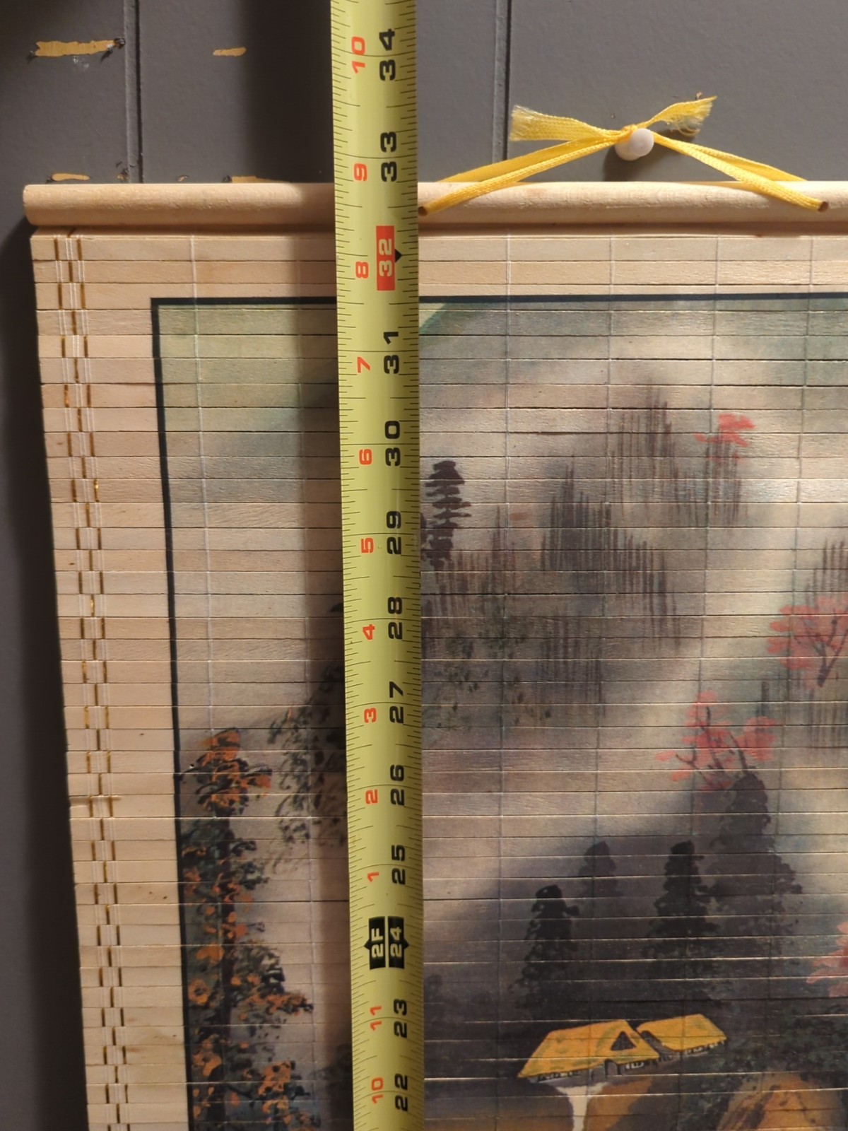 Vintage Wooden 1980 Chinese Wallscroll
