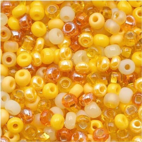 Jablonex Czech Glass Seed Beads Size 6/0 (Daffodil Mix) (1 Ounce)
