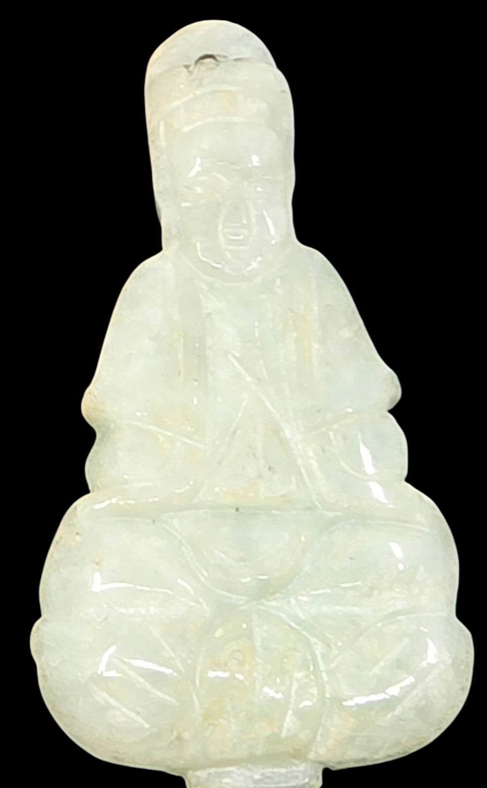 Chinese Hand Carved Icy White Jade Fish Pendant – Symbol of Abundance