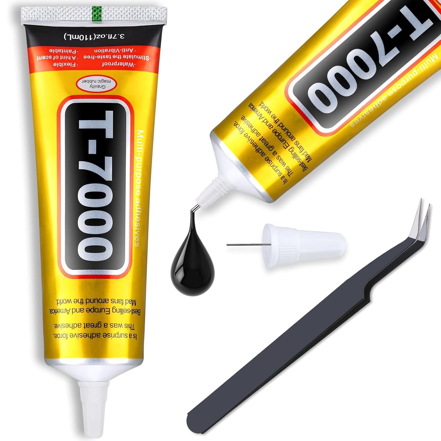 T-7000 Black Adhesive Glue 110ml JUMBO -Industrial Epoxy for Phone Screen Repair