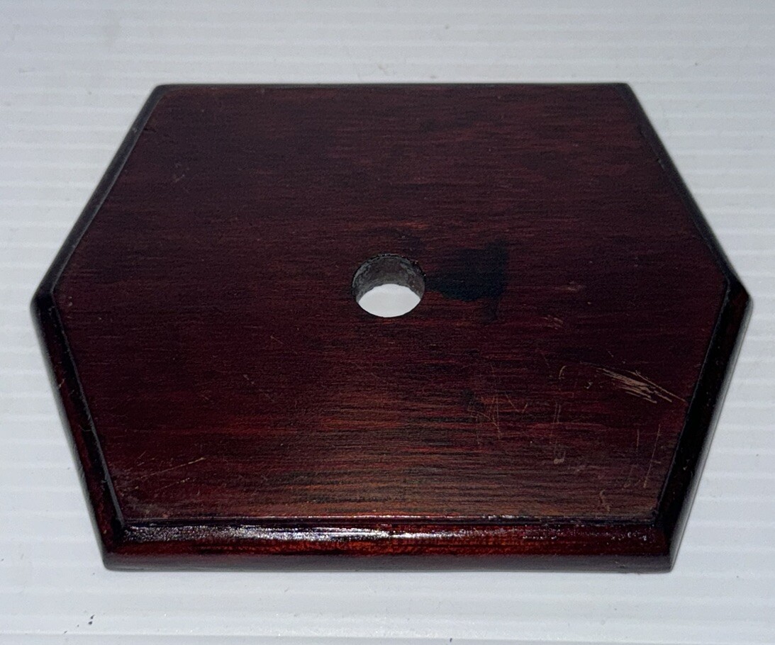 Vintage SOLID WOOD Display Base 5 1/8th ”L X 3.25” W .5” Tall