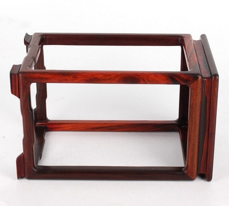 10″ Rosewood Carved Pedestal Display Square Stand Rack Vase Bonsai Statue Base