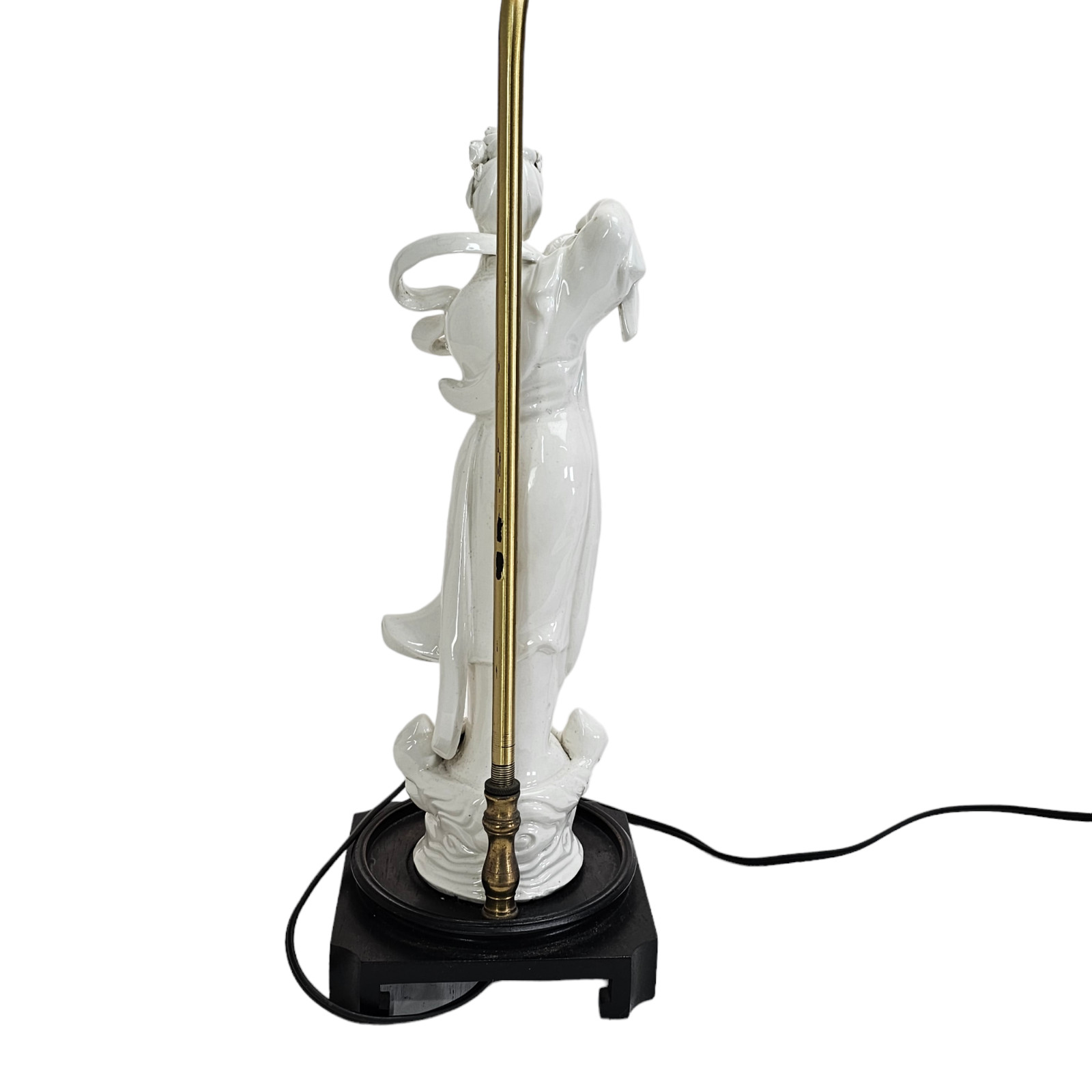 Vintage Chinese Blanc De Chine Porcelain Guanyin Kwanyin Figurine Lamp
