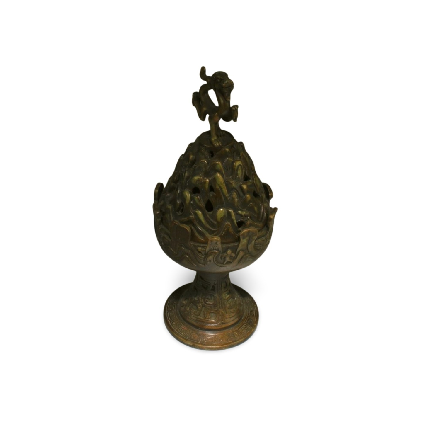 A Bronze Incense Diffuser with lid