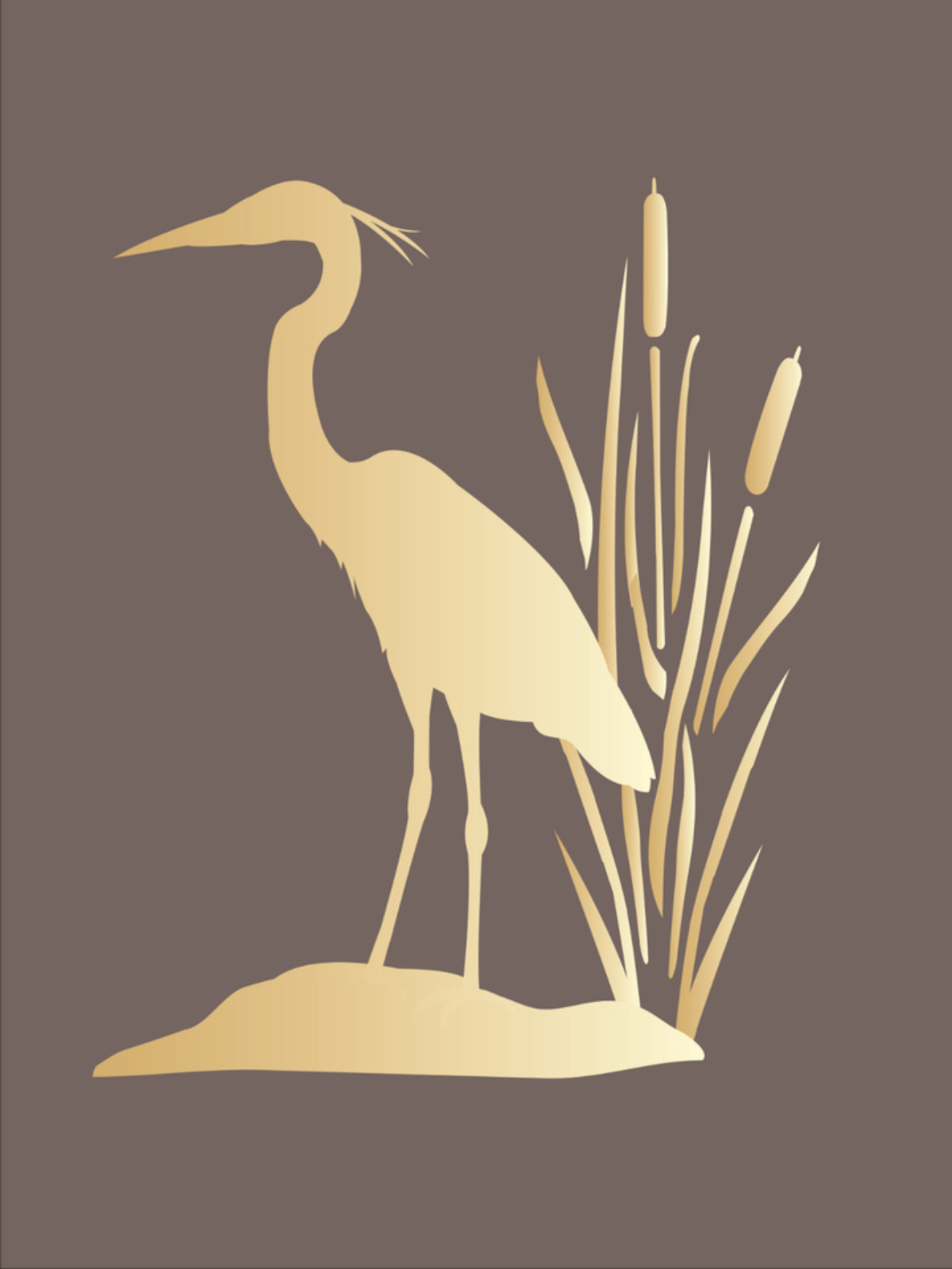Stencils by Joanie Great Blue Heron Wetland Marsh Bird Cattail Cabin DIY Signs
