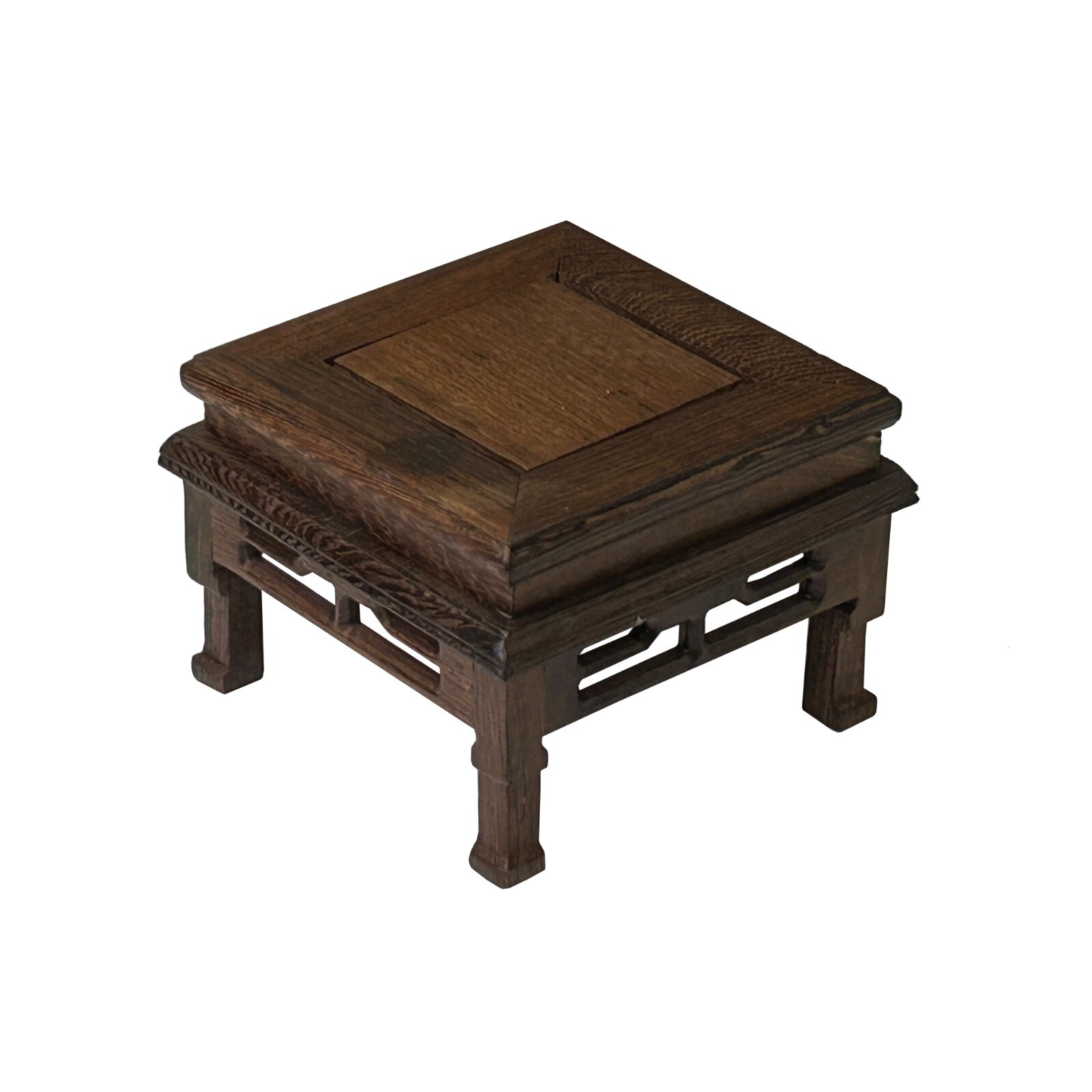 4.75″ Light Brown Feather Pattern Square Wood Display Stand Riser ws4217