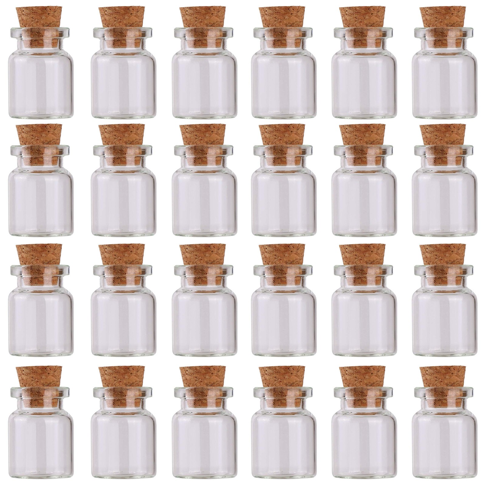 24pcs Mini Glass Bottles with Cork Stoppers 5ml DIY Art Crafts Storage Contai…