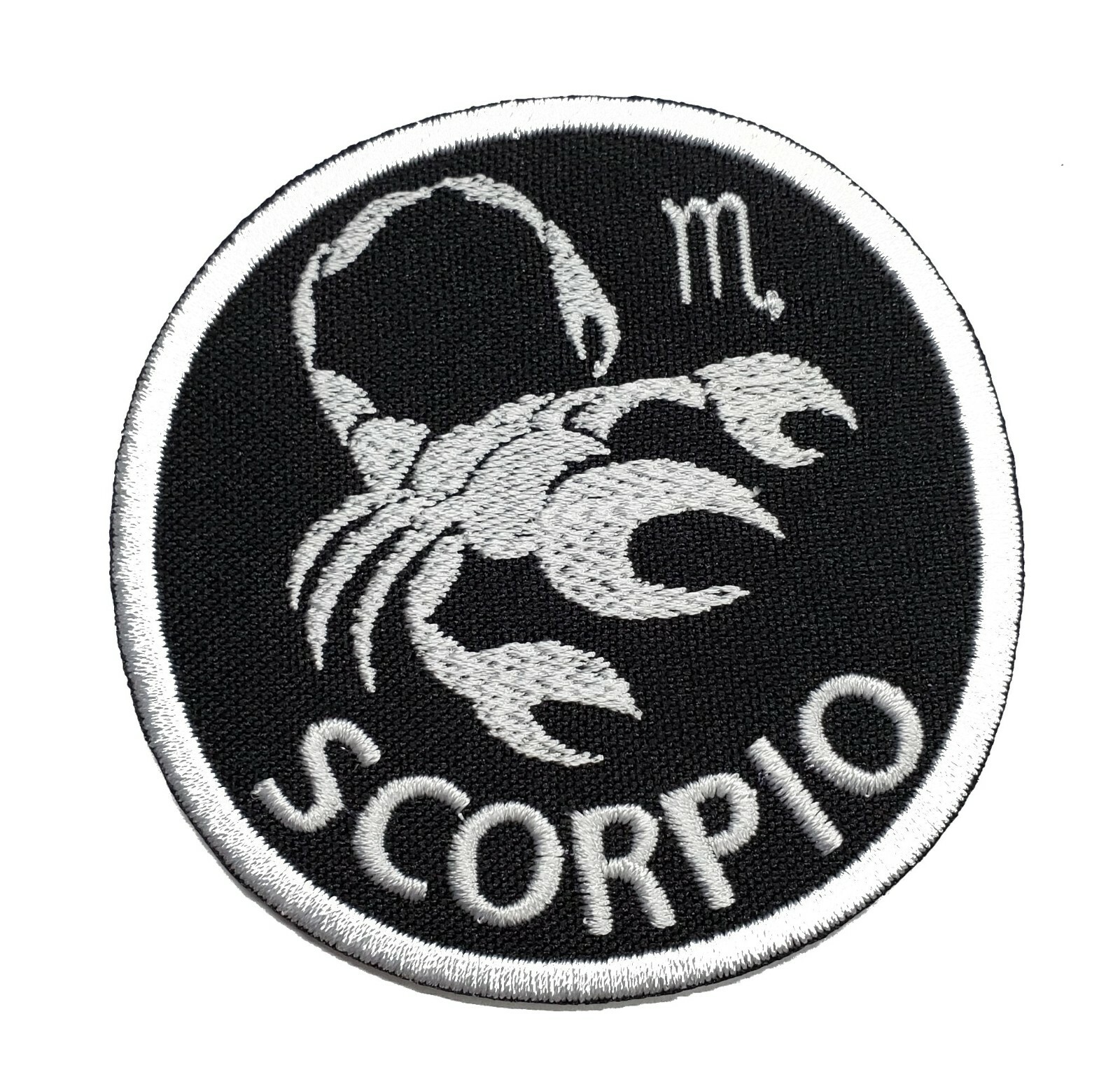 Scorpio Zodiac Embroidered Iron On Patch 2.9″ Choose Hook & Loop or Iron On