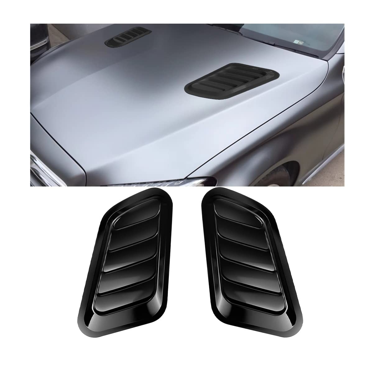 2PCS Universal Hood Air Vents for Car Hood Scoop, Bonnet Vent Hood Air Intake Tr