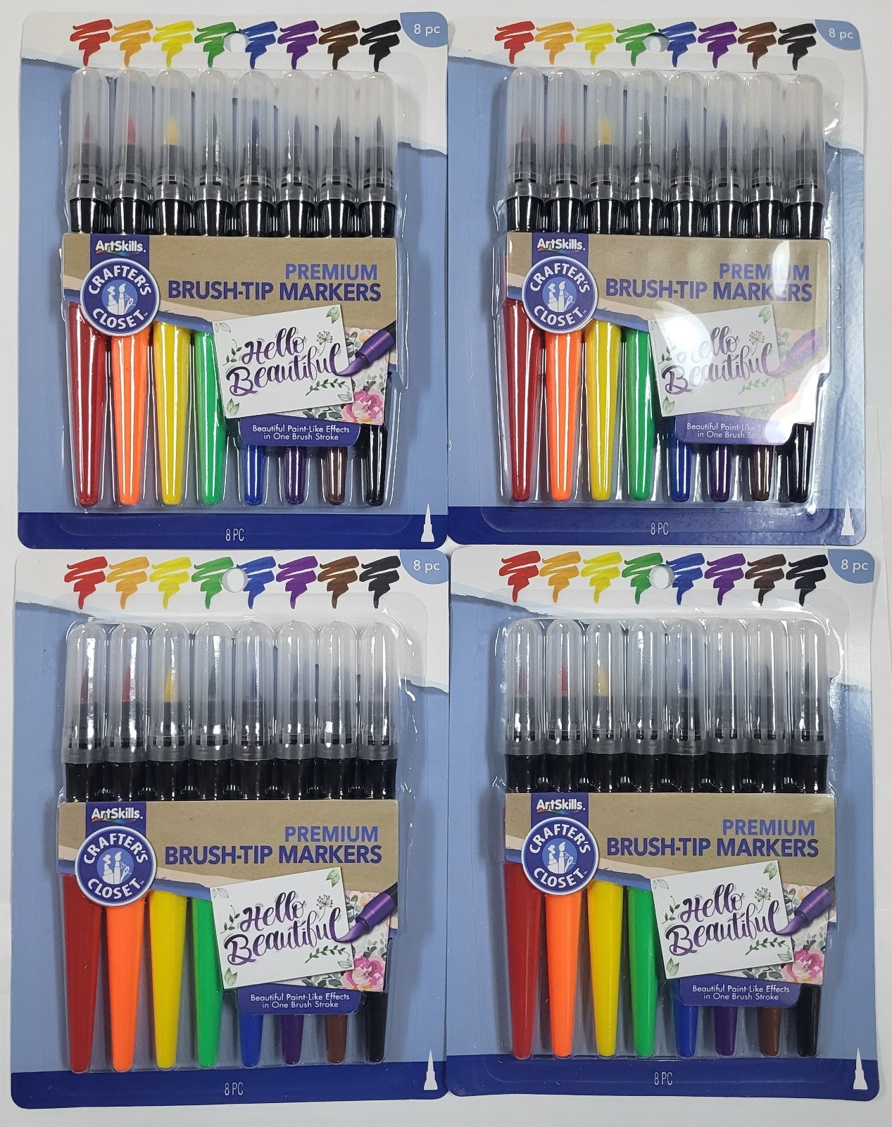 4 Pack Artskills Crafter’s Closet Premium Brush-Tip Markers, 8 ct